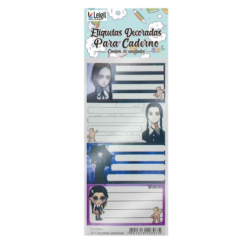 Etiqueta escolar personagens com 08 unidades sortidas
