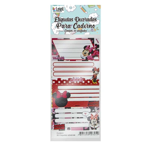 Etiqueta escolar personagens com 08 unidades sortidas