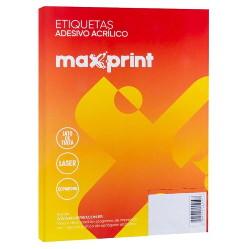 Etiqueta para inkjet 16,93x44,45mm 100 folhas com 60 etiquetas Maxprint