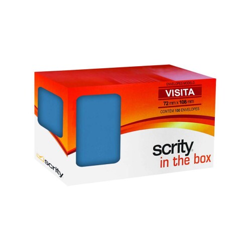 Evelope colorido 72x108mm azul royal com 100 unidades Scrity