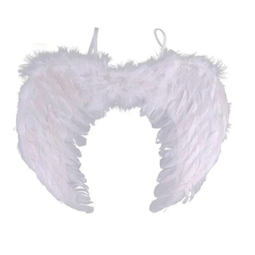 Fantasia asa de anjo branca 43cm