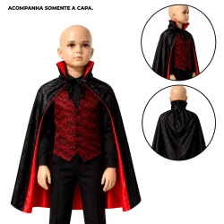 Fantasia capa de vampiro infantil 90x52cm fortebras