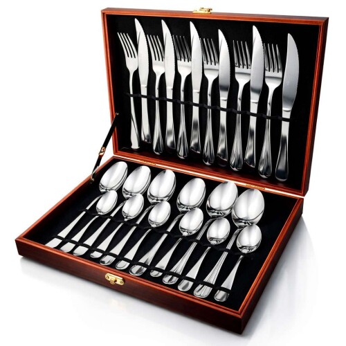 Faqueiro com 24 unidades inox com maleta Casita