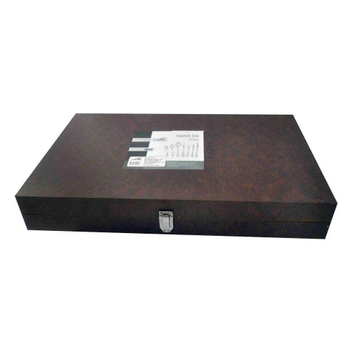 Faqueiro de inox 42 peças etojo de madeira Casita