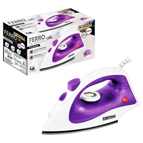 Ferro de passar vapor base cerâmica 220v 1500w Startools Ferro de passar vapor base cerâmica 220v 1500w Startools