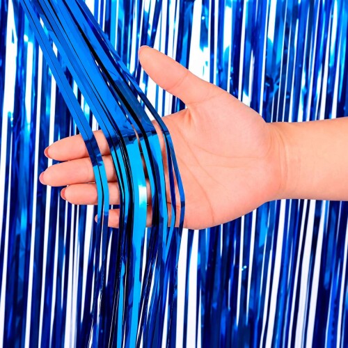 Festas cortina fita metaloide 100x200cm azul escuro Festas cortina fita metaloide 100x200cm azul escuro