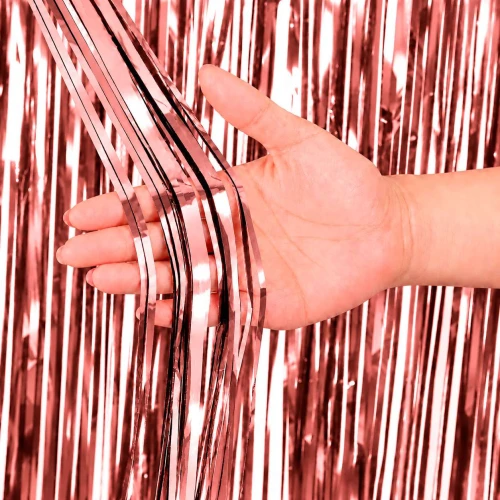 Festas cortina fita metaloide 100x200cm rose Festas cortina fita metaloide 100x200cm rose