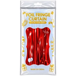 Festas cortina fita metaloide 100x200cm vermelho