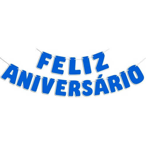 Festas faixa feliz aniversário 12cm azul escuro Festas faixa feliz aniversário 12cm azul escuro