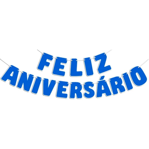 Festas faixa feliz aniversário 12cm azul escuro Festas faixa feliz aniversário 12cm azul escuro