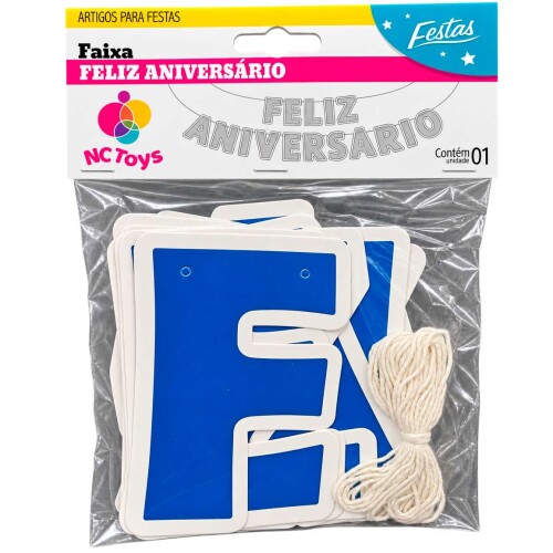 Festas faixa feliz aniversário 12cm azul escuro Festas faixa feliz aniversário 12cm azul escuro