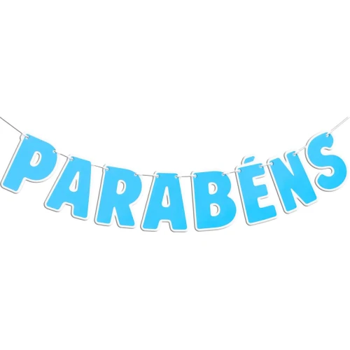 Festas faixa parabéns 12,9cm azul bebê Festas faixa parabéns 12,9cm azul bebê
