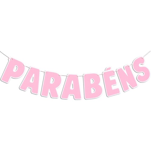 Festas faixa parabéns 12,9cm rosa bebê Festas faixa parabéns 12,9cm rosa bebê