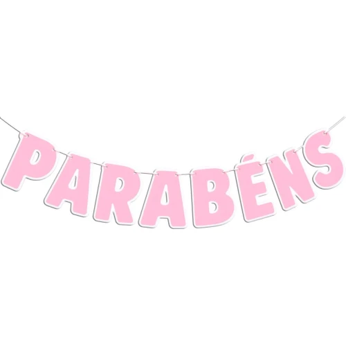 Festas faixa parabéns 12,9cm rosa bebê Festas faixa parabéns 12,9cm rosa bebê