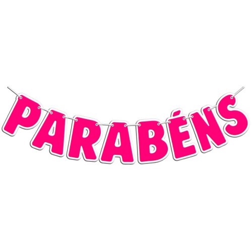 Festas faixa parabéns 12,9cm rosa pink Festas faixa parabéns 12,9cm rosa pink