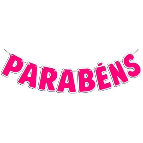 Festas faixa parabéns 12,9cm rosa pink Festas faixa parabéns 12,9cm rosa pink