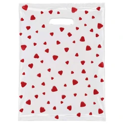 Festas sacola metalizada 20x29cm com 10 unidades coração
