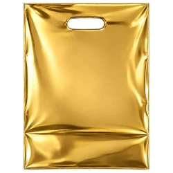 Festas sacola metalizada 20x29cm com 10 unidades ouro