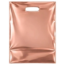 Festas sacola metalizada 20x29cm com 10 unidades rose