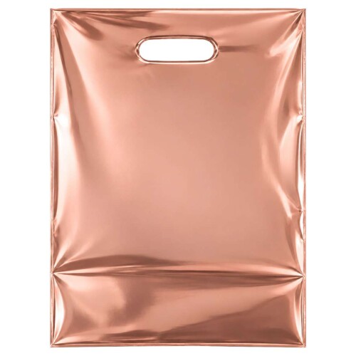 Festas sacola metalizada 20x29cm com 10 unidades rose