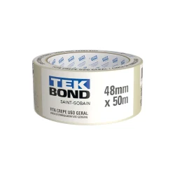 Fita crepe 48mm x 50 metros branca Tek Bond