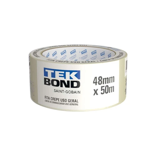 Fita crepe 48mm x 50 metros branca Tek Bond