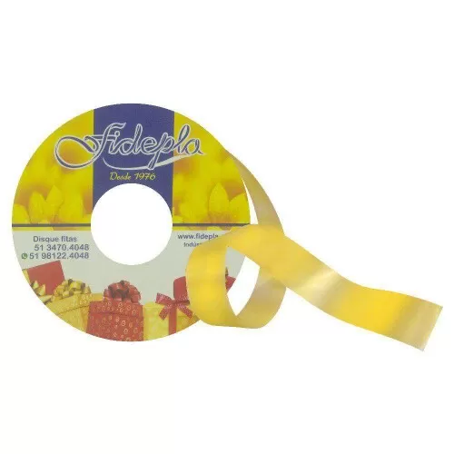 Fita decorativa floricultura 20mm x 50mt amarela Fidepla