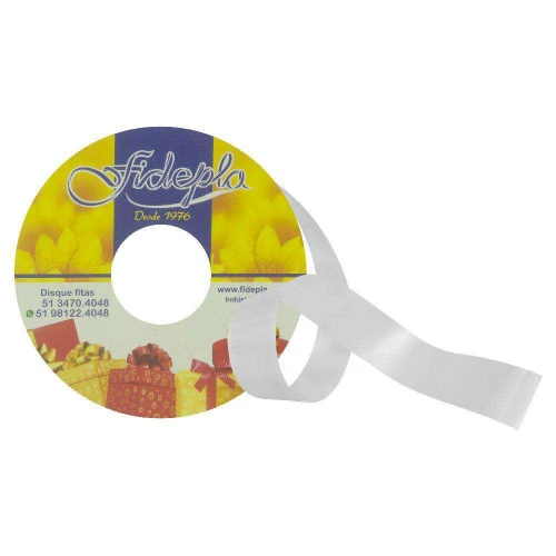 Fita decorativa floricultura 10mm x 50mt branca Fidepla