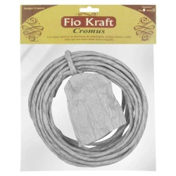 Fita decorativa kraft 7,5mt prata