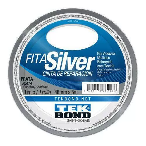 Fita silver prata 48mm x 05 metros Tek Bond