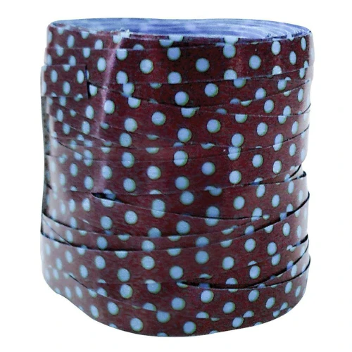Fitilho 5mm x 50mt decorado poá azul/preto