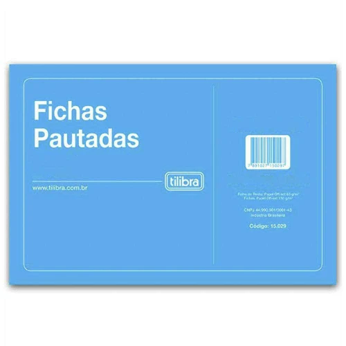 Ficha pautada 4x6 com 100 unidades 152x102mm