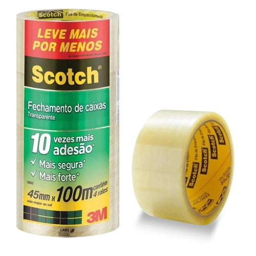 Fita adesiva Transparente 45mm X 100mt Scotch 3M