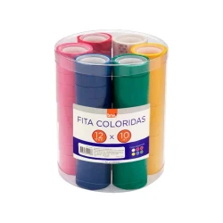 Fita adesiva colorida 12mm x 10 metros sortidas BRW