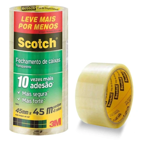 Fita adesiva transparente 45mmx45mt Scotch 3M