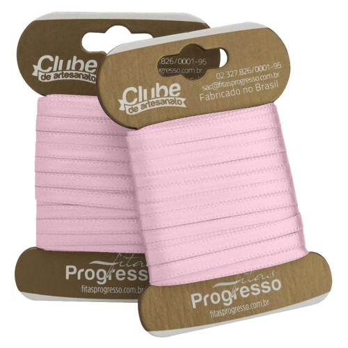 Fita cetim duplo 10mtx4mm Rosa claro 206