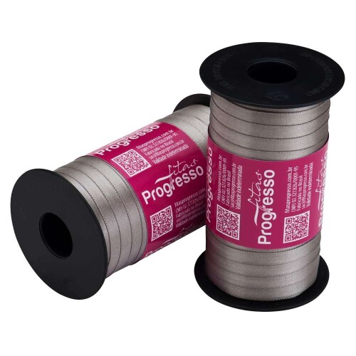 Fita cetim simples 100mtx7mm cinza 1222