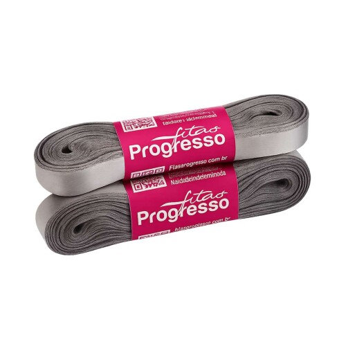 Fita cetim simples 10mtx10mm cinza 1222