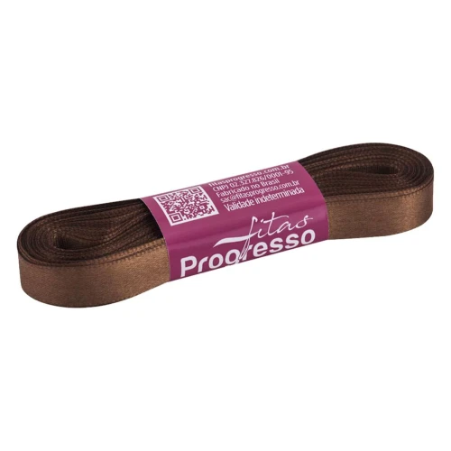 Fita cetim simples 10mtx10mm marrom 391
