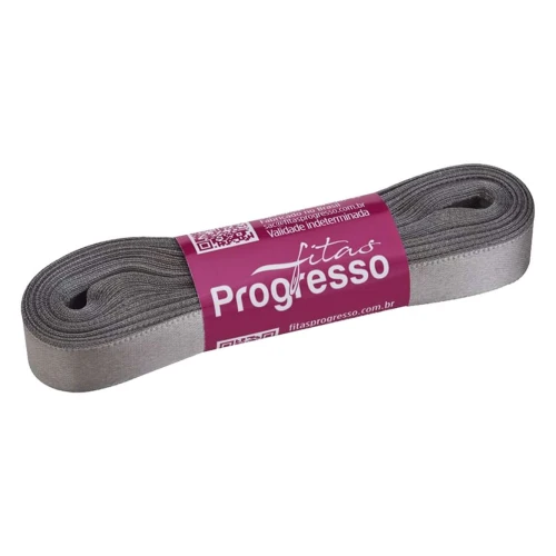 Fita cetim simples 10mtx15mm cinza 1222