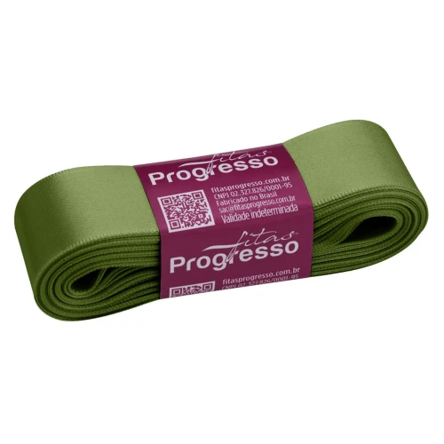 Fita cetim simples 10mtx22mm verde militar 249