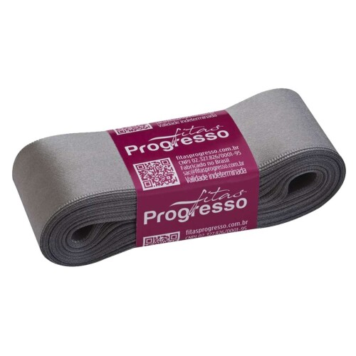Fita cetim simples 10mtx38mm cinza 1222