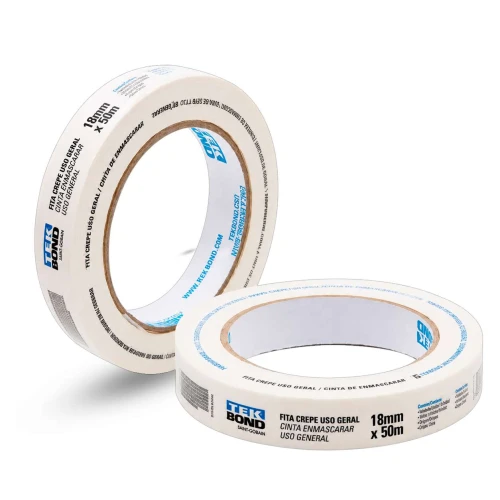 Fita crepe 18mmX50mt branca Tek Bond Fita crepe 18mmX50mt branca Tek Bond