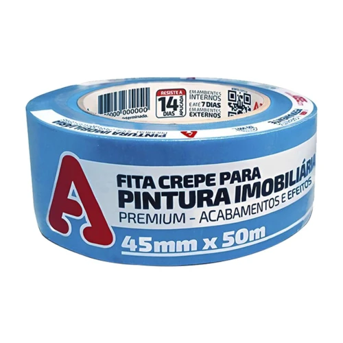 Fita crepe 45mmx50mt azul pintura imobiliária Fita crepe 45mmx50mt azul pintura imobiliária