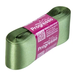 Fita de cetim simples 10 metros x 38mm verde militar 249 Progresso