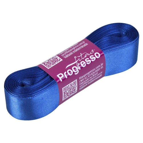 Fita de cetim simples 10mt x 15mm azul pavão 276 Progresso