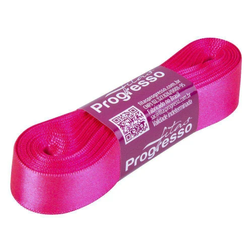 Fita de cetim simples 10mt x 15mm rosa cítrico 279 Progresso