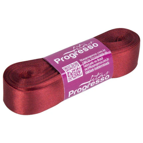 Fita de cetim simples 10mt x 15mm vinho 389 Progresso
