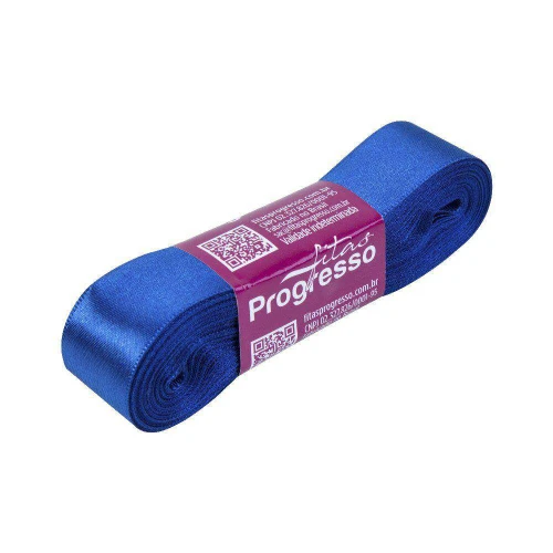 Fita de cetim simples 10mt x 22mm azul pavão 276 Progresso