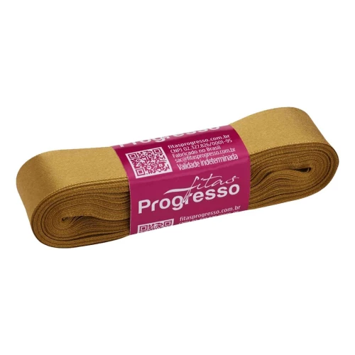 Fita de cetim simples 10mt x 22mm dourado 1353 Progresso